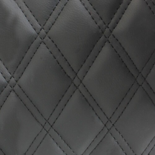 Faux Leather Black Double Stitch Material